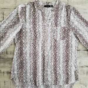 3 for $15 Apt 9 Long Sleeve Button down Snake Print Blouse